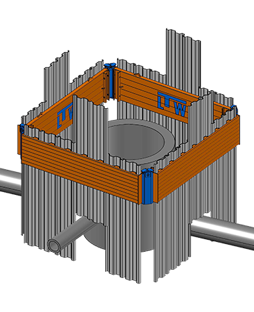 Mini-Dielenkammer Schacht mit Eckverbinder