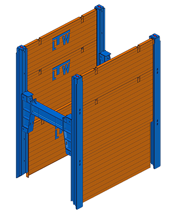 Doppelgleitschiene Paralellverbau mit U-Laufwagen