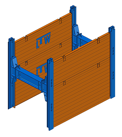 Einfachgleitschiene mit H-Laufwagen